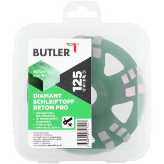 Diamant-Schleiftopf Beton Pro Ø 125 mm, Bohrung 22,23 mm