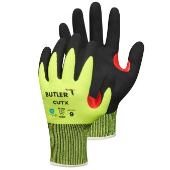 ein Paar hellgrüne Schnittschutzhandschuhe Butler Pro Cut X