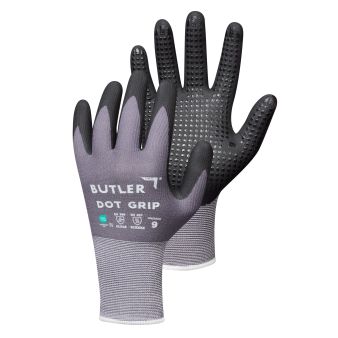 ein Paar graue Noppenhandschuhe Butler Pro Dot Grip